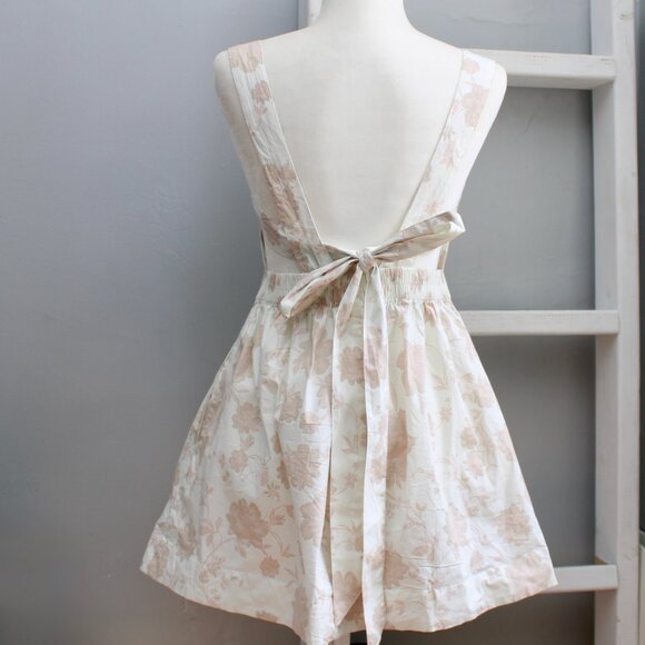 Free People White Pink Floral Meat Me In Maui Printed Mini Dress Size Small NWT - Picture 7 of 9